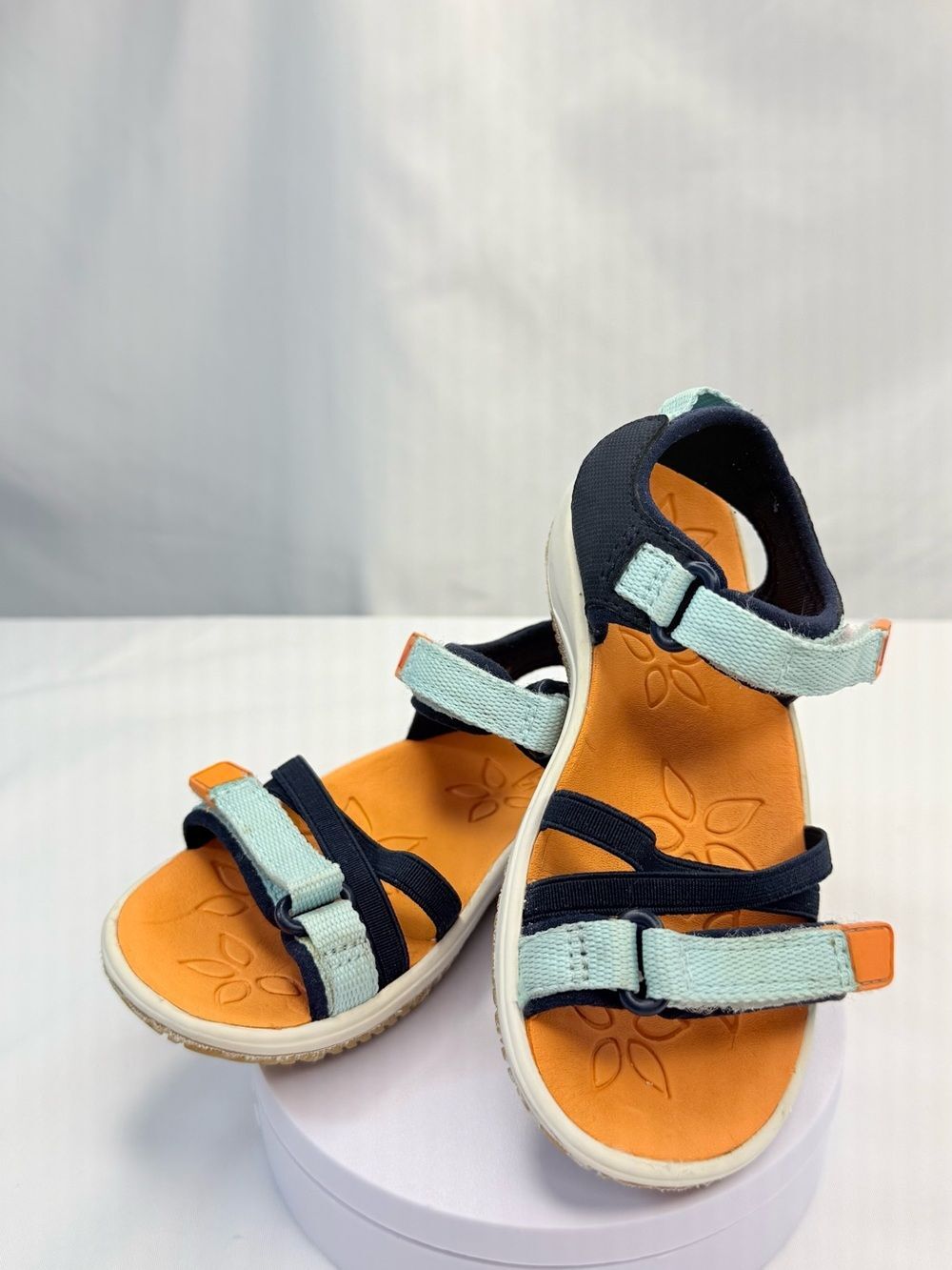 Keen Kids(Toddler Girls) Size 9 Verano Sandals Orange/Lt Blue/Navy